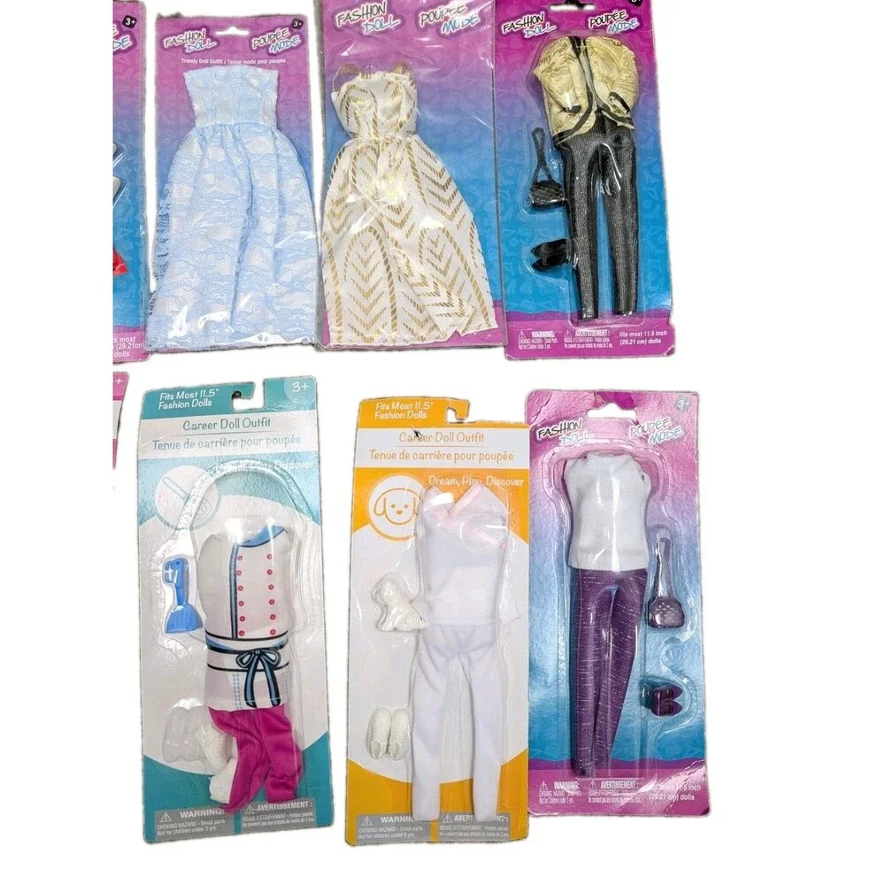 NEW Lot Of 10 Fashion Doll Barbie Sized Clothes Outfits 11.5